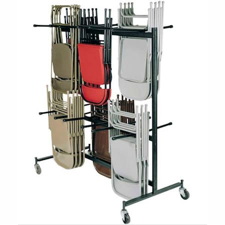 Interion By Global Industrial Interion Chair Cart with Double Tier for Folding Chairs, Holds 84 Chairs B678987